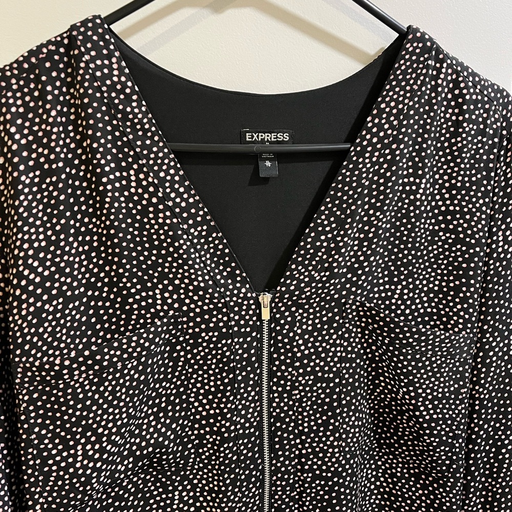Black knee length dress zipper top